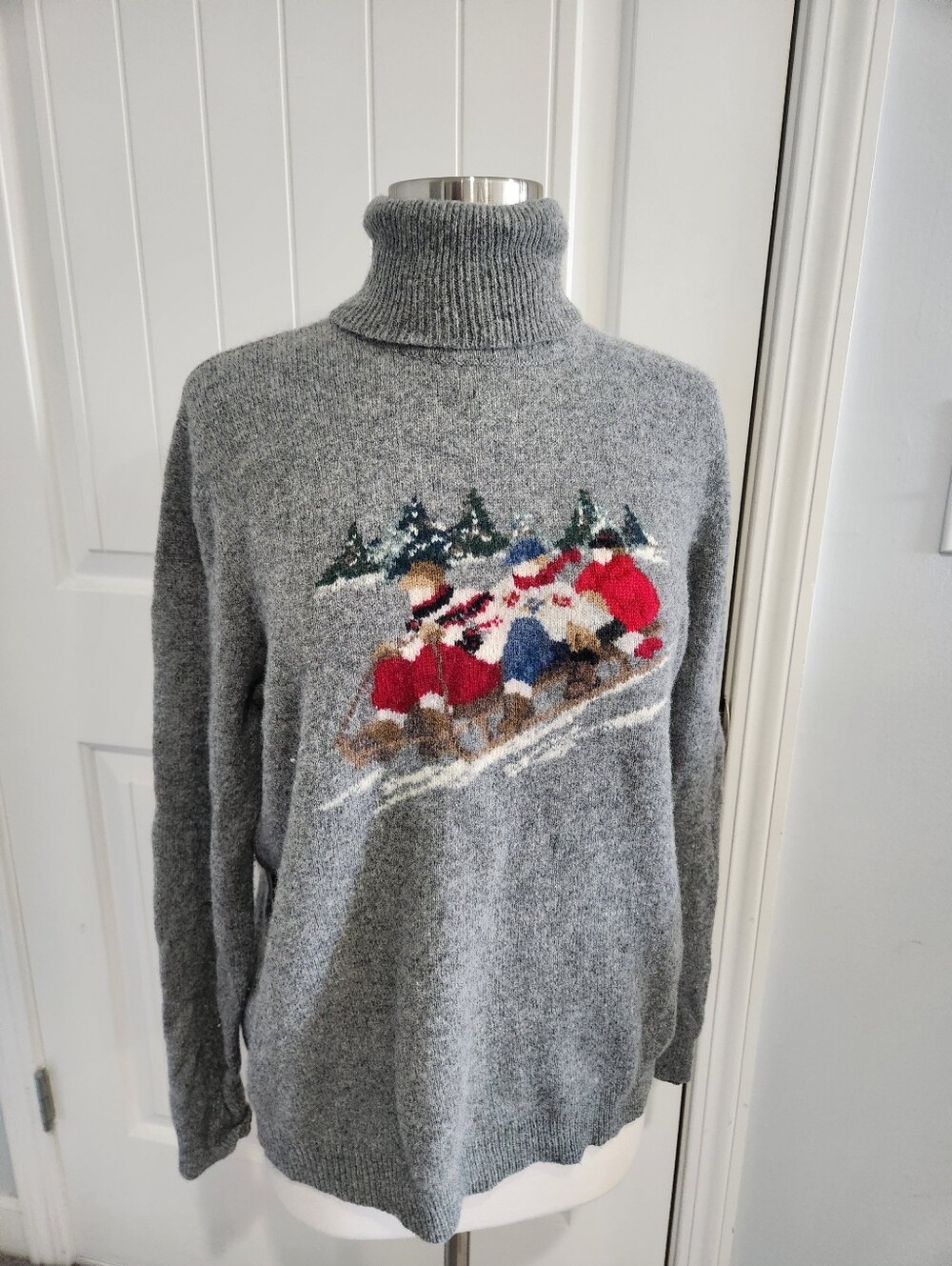 Vintage Lauren Ralph Lauren LRL Lambswool Sled Christmas Turtleneck Sweater L